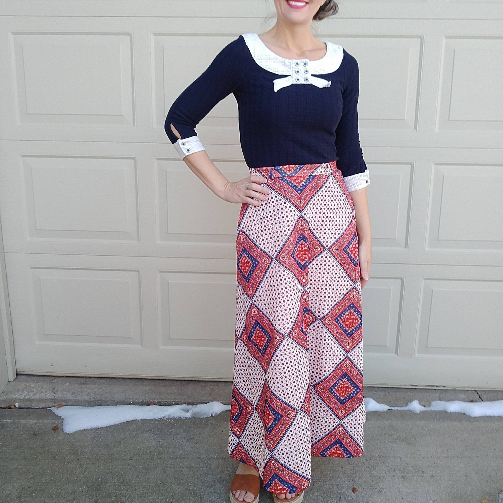 LOEUVRE ♥ Long H-line Cotton Skirt/ 追跡付 H Line Long Skirt - Etsy