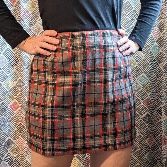 90 s Plaid Mini unclockable Skirt Adult