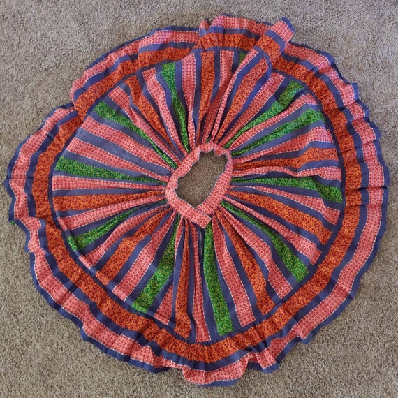 1970's FULL CIRCLE SKIRT 70's twirl patchwork S (… - image 7