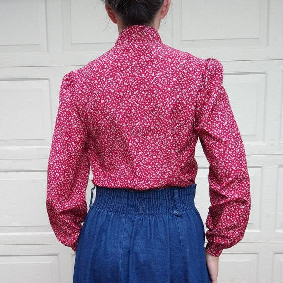 1980's CALICO FLORAL BLOUSE 80's S (K12) - Gem