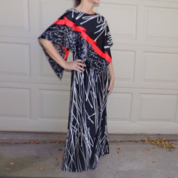 1970's KAMEHAMEHA MAXI DRESS 70's S (B9)
