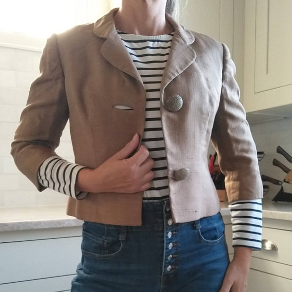 ADELE SIMPSON 1960's JACKET 60's silk S (E10) - image 4