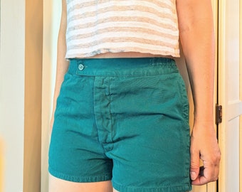 vintage TEAL GREEN SHORTS gant pants 1980's (N7)