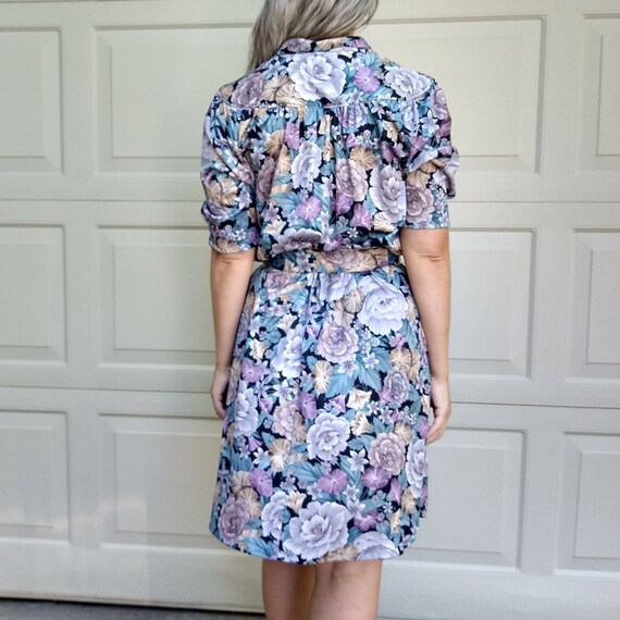 BELTED FLORAL DRESS 1970's 1980's S M (E4) - image 8