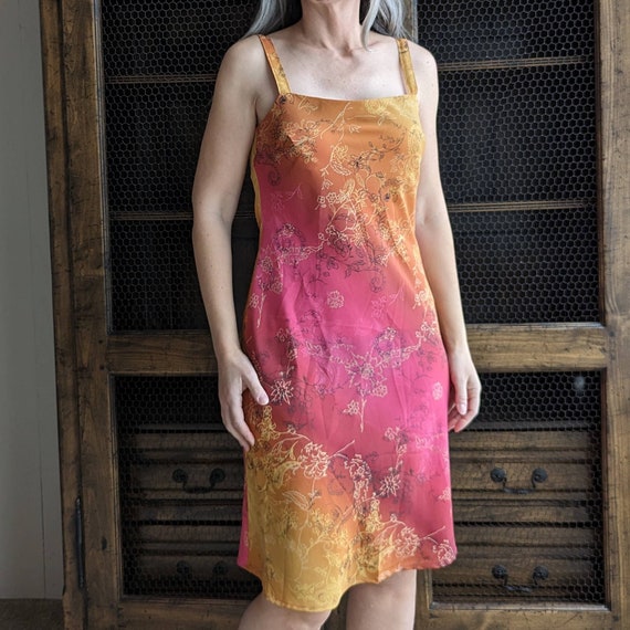 1990's Y2K BIAS CUT DRESS ombre sundress S (J2) - image 5