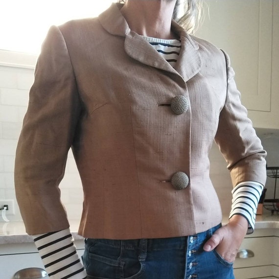 ADELE SIMPSON 1960's JACKET 60's silk S (E10) - image 5