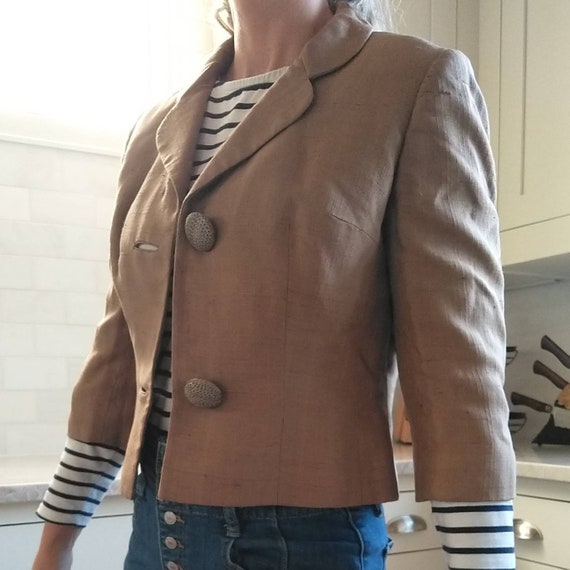 ADELE SIMPSON 1960's JACKET 60's silk S (E10) - image 3