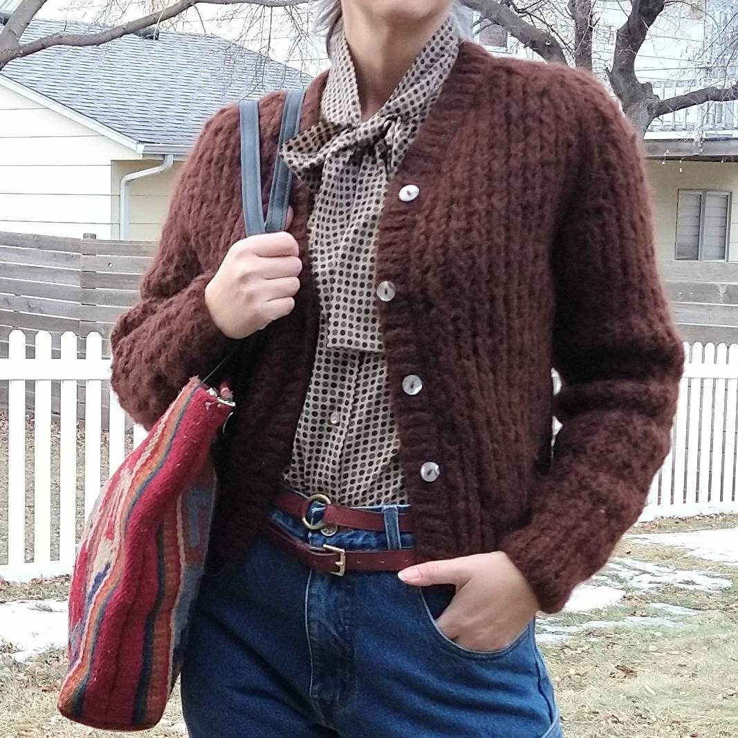 CHUNKY KNIT Italian Wool Mohair CARDIGAN Sweater S M F10 - Etsy