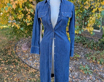 vintage CALVIN KLEIN soft denim dress xxs xs (O4)