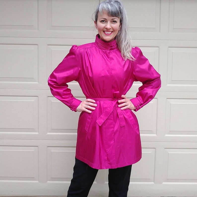 BRIGHT PINK JACKET spring coat forecaster S M F4 | Etsy