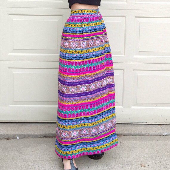 ALEX COLMAN quilted maxi SKIRT psychedelic S M (A… - image 6