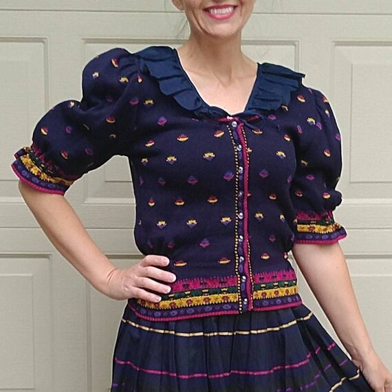 1980's CULLINANE puff sleeve CARDIGAN SWEATER 80's