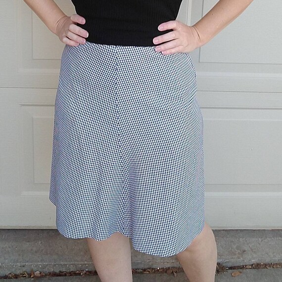 1940's GINGHAM CHECK SKIRT 40's bias cut high wais