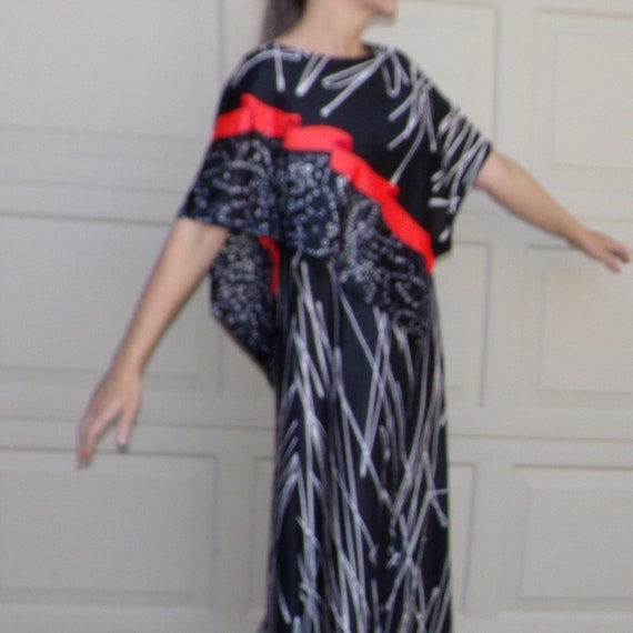 1970's KAMEHAMEHA MAXI DRESS 70's S (B9) - image 5