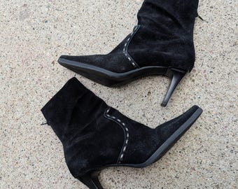 Y2K vintage UNISA keith pointy toe heeled boots 7.5