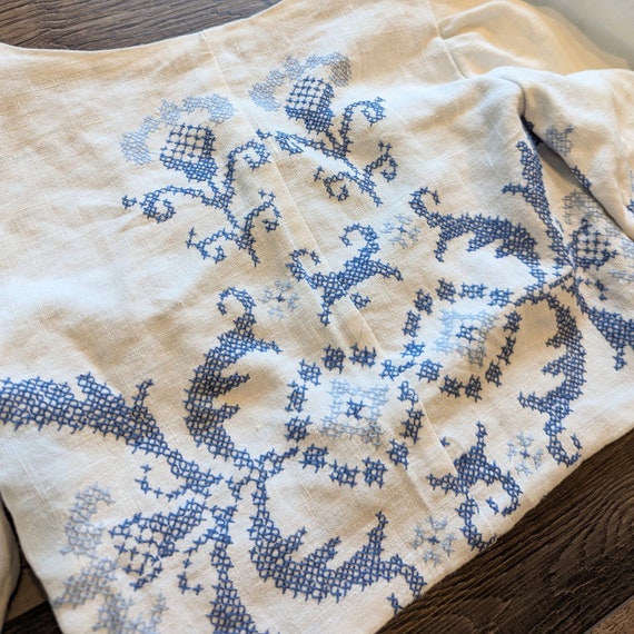 Beautiful Hand Embroidered Dragon Shirt Upcycled Using