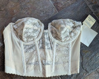 deadstock vintage LACE BUSTIER BRA sheer 34B 36B