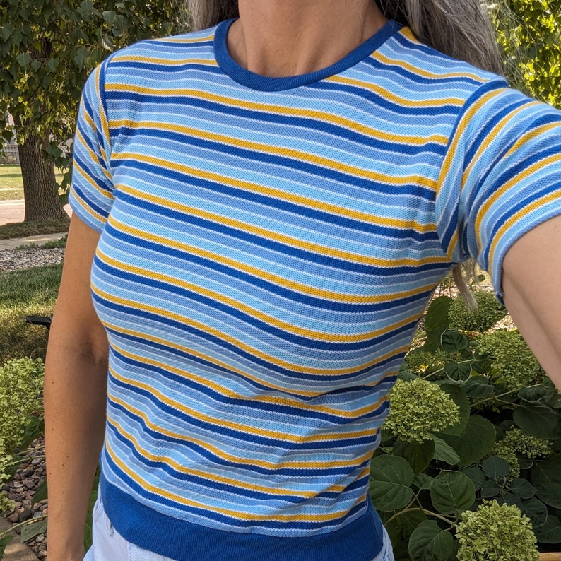 vintage MUNSINGWEAR STRIPED TEE kids L adult xxs xs image 4