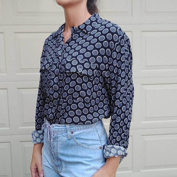 Navy polka best sale dot blouse uk