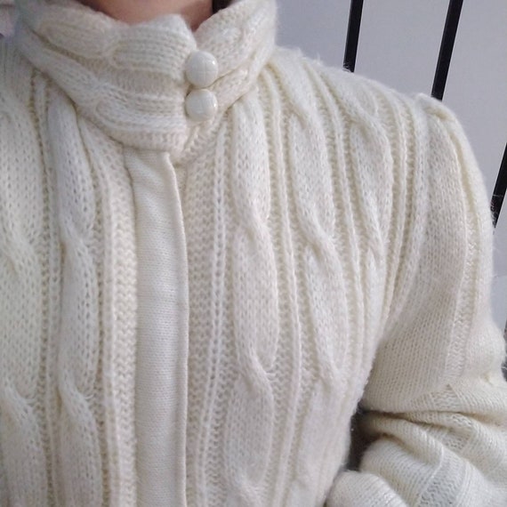 1980's CURRENT SEEN sweater knit COAT 80's M L - image 6