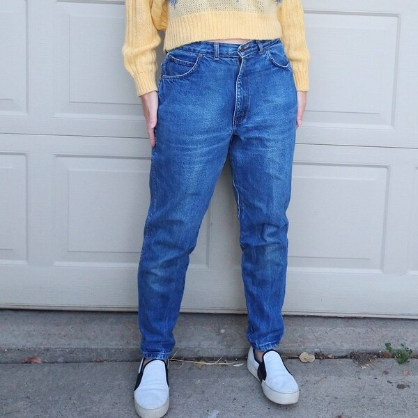 HIGH WAISTED chic JEANS 1980's 80's M (A4)