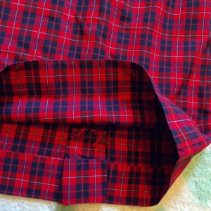 RED and NAVY PLAID pencil skirt 1950's 1960's preppy xs D9 image 4