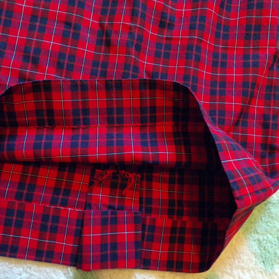 RED and NAVY PLAID pencil skirt 1950's 1960's pre… - image 4
