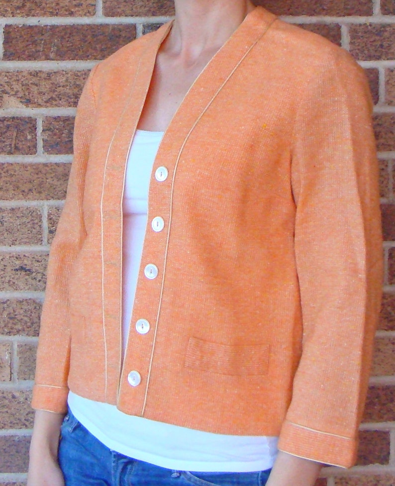 cantaloupe orange JUNIOR HOUSE JACKET 1960/'s 60/'s S