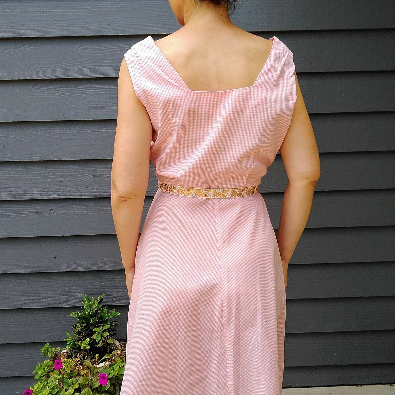 Sweet PINK GINGHAM SUNDRESS sun dress 50's 60's M K7 Etsy