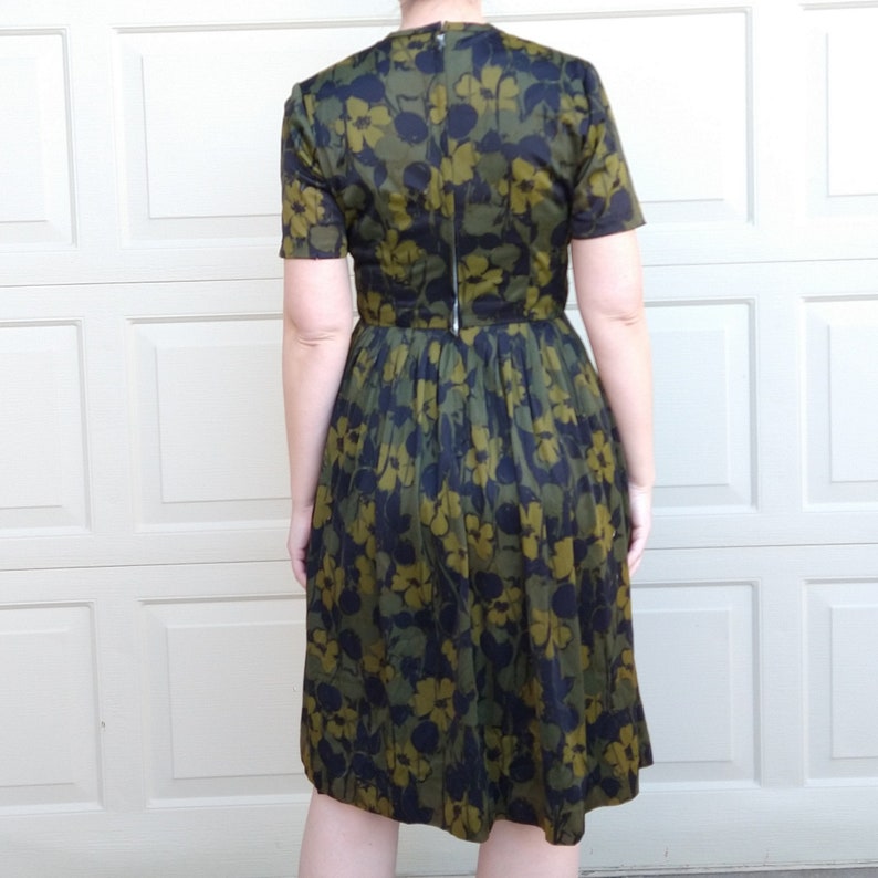 1960's FLORAL DAY DRESS 60's full skirt S image 5