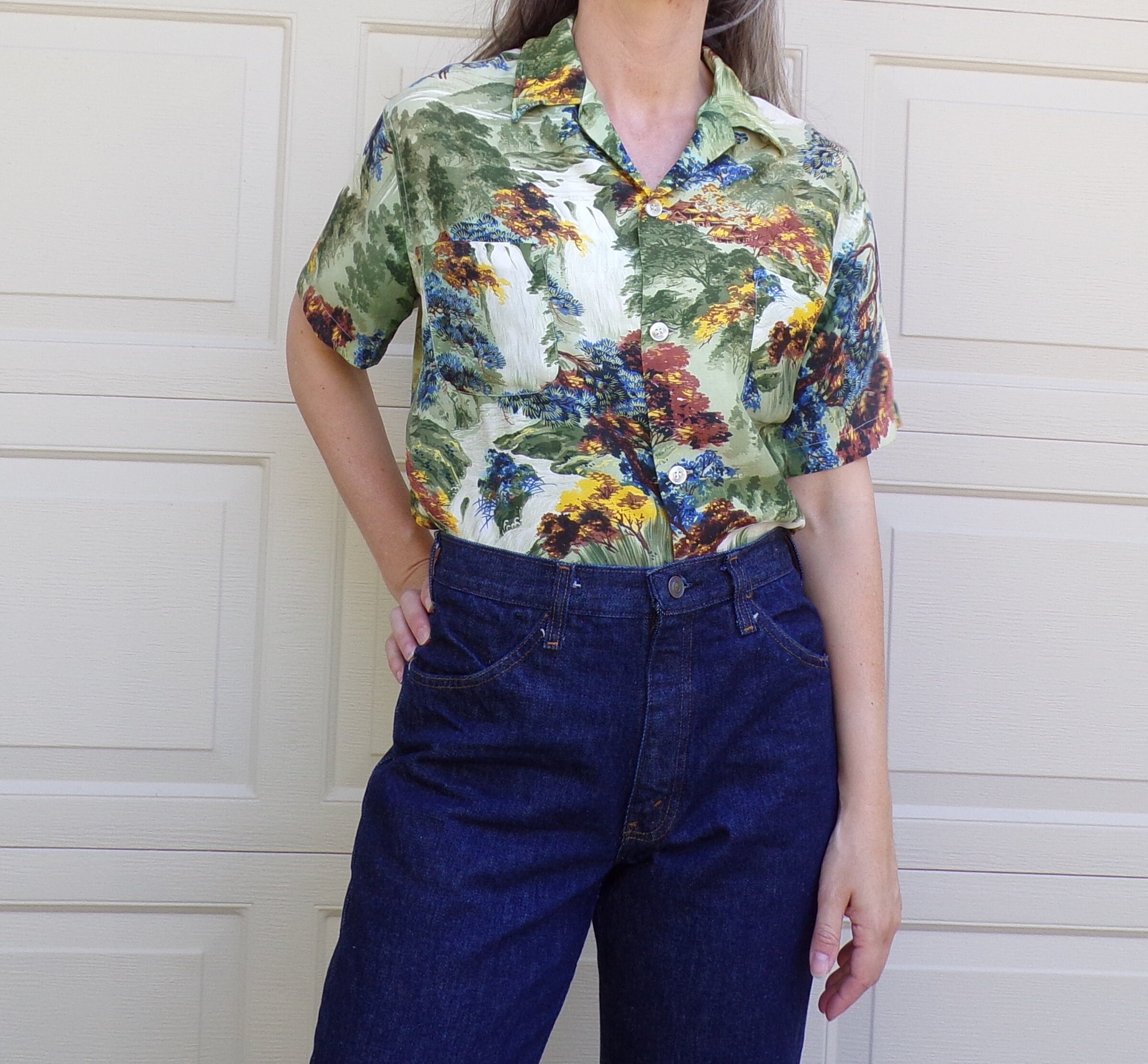 VINTAGE 1950's 50s RAYON SHIRT Japan M (A7) - Etsy