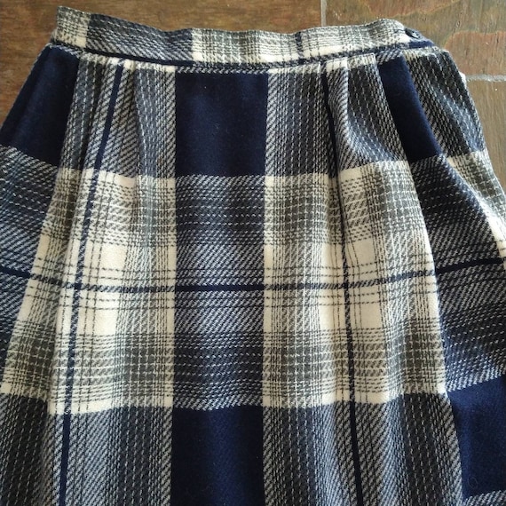 PLAID MIDI SKIRT haberdashery 1970's 1980's S (A7) - image 8