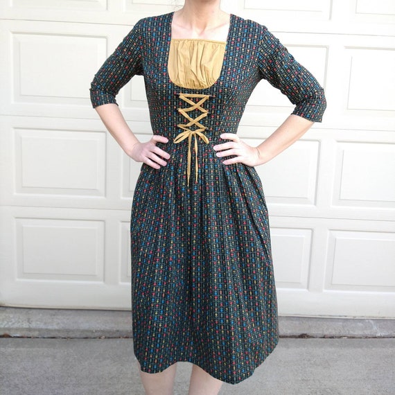 CAROL BRENT dirndl style DRESS 1950's 1960's S M … - image 5
