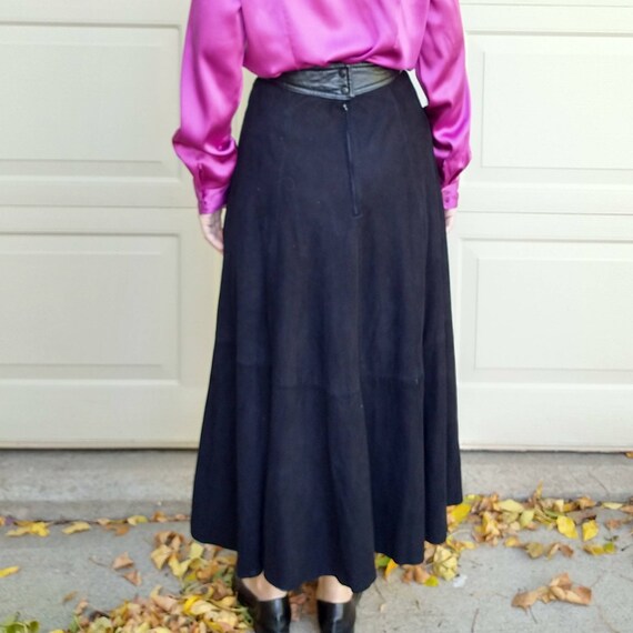 buttery soft SUEDE LEATHER SKIRT long maxi S (F5) - image 7