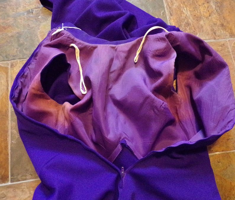 1970's PURPLE MAXI DRESS with jewel accents sleeveless gown S D1 image 7