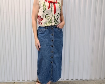 long LIZ CLAIBORNE denim skirt S (Q5)