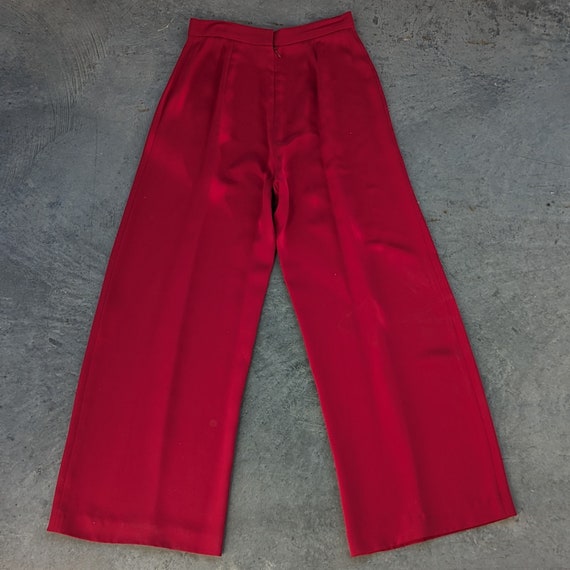 HIGH WAIST wide leg PANTS red S - image 8