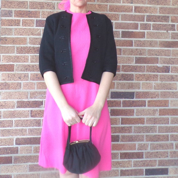 JR JULIUS RESNICK black faille 1950's 50's purse h