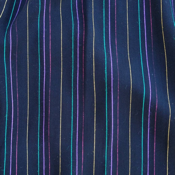 1980's HIGH WAISTED PANTS striped rayon with belt… - image 6