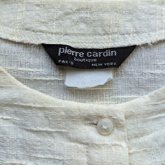 PIERRE CARDIN ivory 1980's BLOUSE S - image 10