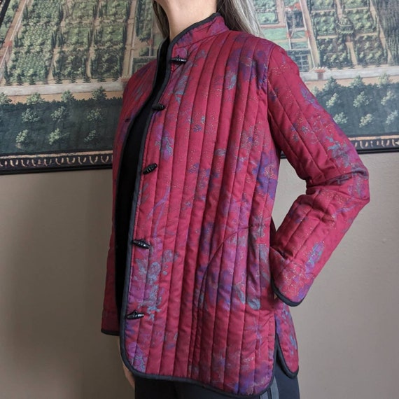 quilted ASIAN INSPIRED JACKET 1970's 70's S M (G4) - image 3