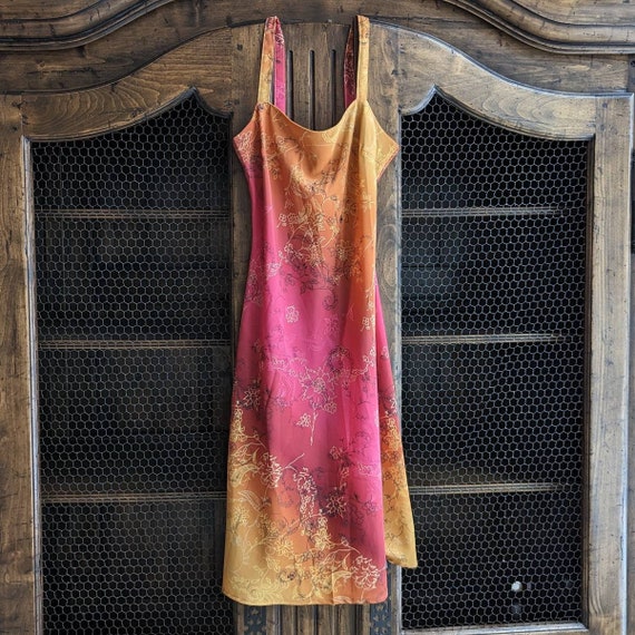 1990's Y2K BIAS CUT DRESS ombre sundress S (J2) - image 8
