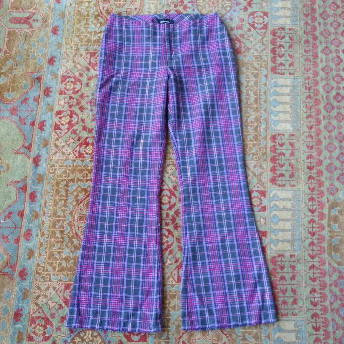 パンツ Msgm Black And Blue Tartan Tweed Flare Pants TRIPP NYC - CLASSIC SLIM LEG BONDAGE PANT BLUE PLAID