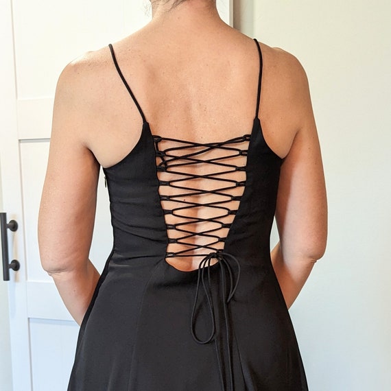 ワンピース Back Lace-Up Cotton Long Dress 1990's Sexy LACE-UP BACK Maxi Dress 90's Xs S (N9) - Etsy