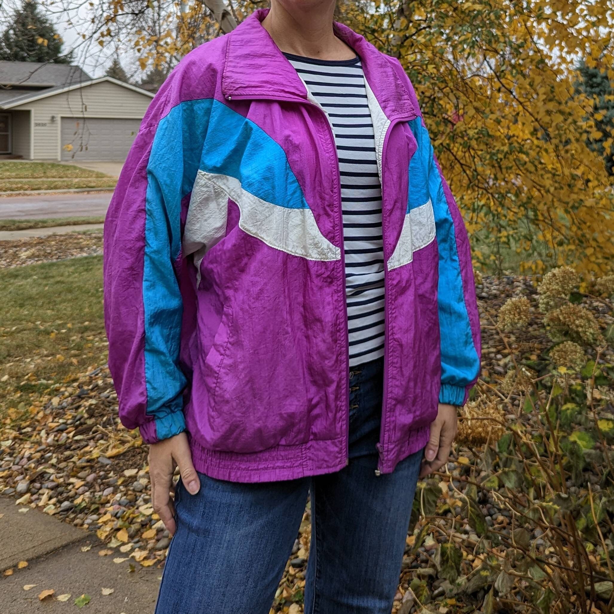 Blue Windbreaker Mens 90s Vintage Green Sport Clothing