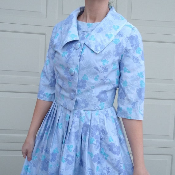 MIDCENTURY cotton DRESS SET with jacket S (D10) - image 8