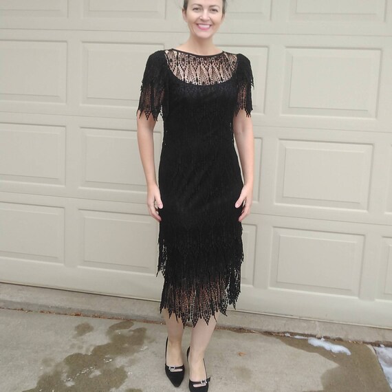 SEXY BLACK DRESS lace cocktail S