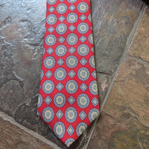 vintage LIBERTY OF LONDON medallion silk tie necktie