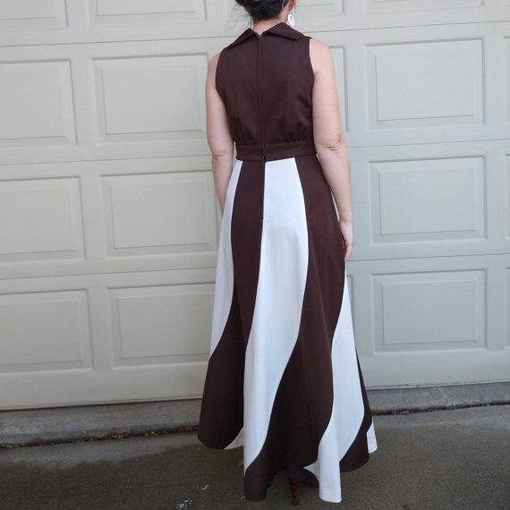 1960's 1970's COLORBLOCKED MAXI DRESS fred rothsc… - image 7