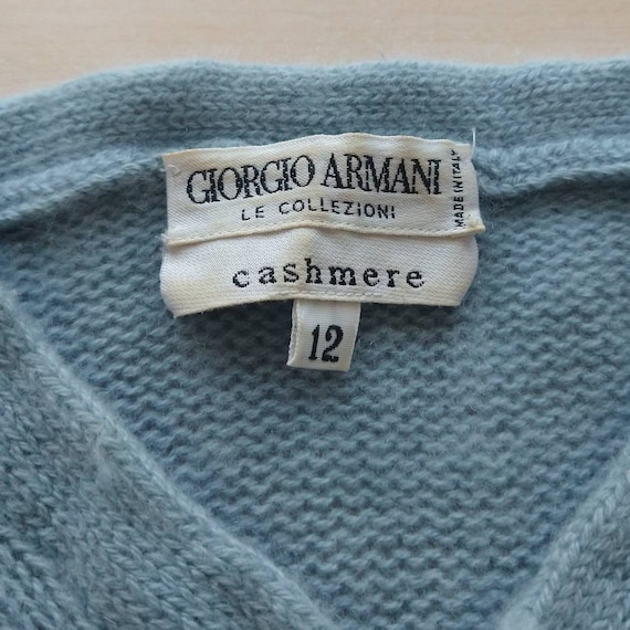 GIORGIO ARMANI sleeveless CASHMERE sweater top M … - image 9